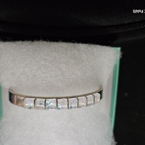 Mexican Silver And White Opal Bracelet